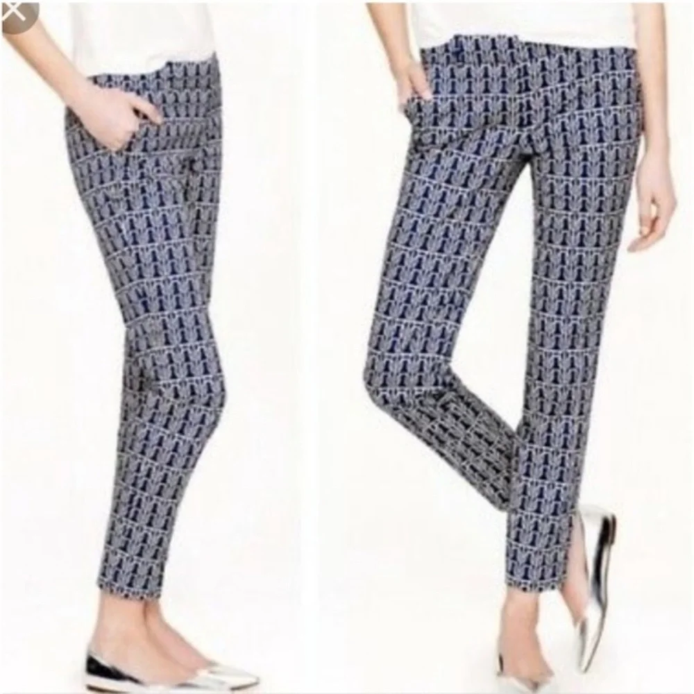 J. Crew navy nautical rope knot cafe capri pant Sz 10